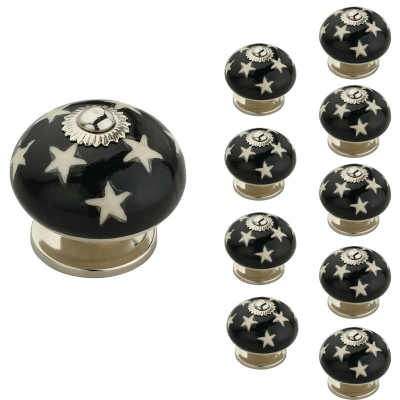 MascotHardware Star Constellation 1 3/5" Black/White Knob Wayfair